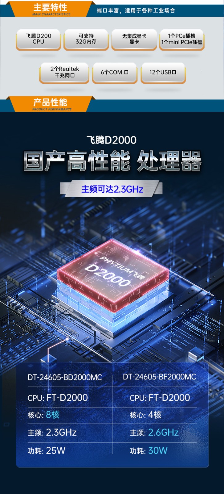 國產(chǎn)化上海工控機,飛騰D2000CPU主機,DT-24605-BD2000MC.jpg